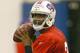 ORCHARD PARK, NY - MAY 10: EJ Manuel #3 of the Buffalo Bills readies to pass during the Buffalo Bills rookie camp on May 10, 2013 in Orchard Park, New York. Manuel was Buffalo's first round draft pick in 2013. (Photo by Rick Stewart/Getty Images)
