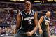 INDIANAPOLIS, IN - MARCH 29: Adreian Payne #5 of the Michigan State Spartans reacts after he dunked in the first half against the Duke Blue Devils during the Midwest Region Semifinal round of the 2013 NCAA Men's Basketball Tournament at Lucas Oil Stadium on March 29, 2013 in Indianapolis, Indiana. (Photo by Andy Lyons/Getty Images)