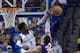 Dec 15, 2012; Lexington, KY, USA; Kentucky Wildcats forward Nerlens Noel (3) blocks the shot of Lipscomb Bisons center Oscar Garcia (32) in the first half at Rupp Arena. Mandatory Credit: Mark Zerof-USA TODAY Sports