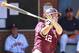 Jun 8, 2013; Charlottesville, VA, USA; Mississippi State Bulldogs infielder Adam Frazier (12) hits the ball against the Virginia Cavaliers in the eighth inning during the Charlottesville super regional of the 2013 NCAA baseball tournament at Davenport Field. The Bulldogs won 11-6. Mandatory Credit: Geoff Burke-USA TODAY Sports