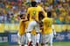 SALVADOR, BRAZIL - JUNE 22: Dante of Brazil (C) celebrates scoring their first goal with team ates during the FIFA Confederations Cup Brazil 2013 Group A match between Italy and Brazil at Estadio Octavio Mangabeira (Arena Fonte Nova Salvador) on June 22, 2013 in Salvador, Brazil. (Photo by Robert Cianflone/Getty Images)