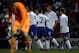 LONDON, ENGLAND - FEBRUARY 28: Harry Kane of England is congratulated by team mates after scoring his teams first goal during the Under-19 European Championship Qualifier match between England and Czech Republic at Matchroom Stadium on February 28, 2012 in London, England. (Photo by Julian Finney/Getty Images)