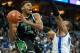 OMAHA, NE - NOVEMBER 9: Tony Mitchell #13 of the North Texas Mean Green drives to the hoop over Gregory Echenique #0 of the Creighton Bluejays during their game at CenturyLink Center on November 9, 2012 in Omaha, Nebraska. . (Photo by Eric Francis/Getty Images)