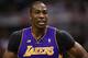 SAN ANTONIO, TX - APRIL 21: Dwight Howard #12 of the Los Angeles Lakers during Game One of the Western Conference Quarterfinals of the 2013 NBA Playoffs at AT&T Center on April 21, 2013 in San Antonio, Texas. NOTE TO USER: User expressly acknowledges and agrees that, by downloading and or using this photograph, User is consenting to the terms and conditions of the Getty Images License Agreement. (Photo by Ronald Martinez/Getty Images)