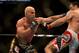 Jul. 7, 2012; Las Vegas, NV, USA; UFC fighter Tito Ortiz (left) against Forrest Griffin during a light heavyweight bout in UFC 148 at the MGM Grand Garden Arena. Mandatory Credit: Mark J. Rebilas-USA TODAY Sports