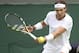 Jun 24, 2013; London, United Kingdom; Rafael Nadal (ESP) during his match against Steve Darcis (BEL) on day one of the 2013 Wimbledon Championships at the All England Lawn Tennis Club. Mandatory Credit: Susan Mullane-USA TODAY Sports