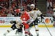 Jonathan Toews and Patrice Bergeron both look to take to the ice Monday night in Game 6 of the Stanley Cup Final.