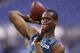 INDIANAPOLIS, IN - FEBRUARY 24: Geno Smith of West Virginia throws during the 2013 NFL Combine at Lucas Oil Stadium on February 24, 2013 in Indianapolis, Indiana. (Photo by Joe Robbins/Getty Images)