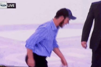 GIF: Jonathan Toews Moonwalks on TD Garden Ice