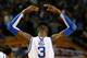 ATLANTA, GA - NOVEMBER 13: Nerlens Noel #3 of the Kentucky Wildcats reacts after a basket against the Duke Blue Devils during the 2012 State Farm Champions Classic at Georgia Dome on November 13, 2012 in Atlanta, Georgia. (Photo by Kevin C. Cox/Getty Images)