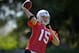 Jun 3, 2013; Alameda, CA, USA; Oakland Raiders quarterback Matt Flynn (15) throws a pass at organized team activities at the Raiders practice facility. Mandatory Credit: Kirby Lee-USA TODAY Sports