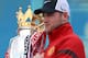 MANCHESTER, ENGLAND - MAY 13: Wayne Rooney of Manchester United poses with the Premier League trophy at the start of the Premier League trophy winners parade on May 13, 2013 in Manchester, England (Photo by Christopher Furlong/Getty Images)
