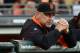 SAN FRANCISCO, CA - JUNE 21: Manager Bruce Bochy #15 of the San Francisco Giants looks on from the dugout against the Miami Marlins at AT&T Park on June 21, 2013 in San Francisco, California. (Photo by Thearon W. Henderson/Getty Images)