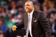 BOSTON, MA - MARCH 18: Head Coach Doc Rivers of the Boston Celtics reacts in the fourth quarter during the final minutes of a 103-105 loss to the Miami Heat on March 18, 2013 at theTD Garden in Boston, Massachusetts. The Heat kept their winning streak going to 24 games in a row, which is the second longest in NBA history. NOTE TO USER: User expressly acknowledges and agrees that, by downloading and or using this photograph, User is consenting to the terms and conditions of the Getty Images License Agreement. (Photo by Jim Rogash/Getty Images)