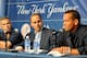 TAMPA - FEBRUARY 17: Infielder Alex Rodriguez of the New York Yankees talks during a press conference as Manager Joe Girardi (L) and General Manager Brian Cashman (C) listen February 17, 2008 at the George M. Steinbrenner Field in Tampa, Florida. The Yankees third baseman admitted to taking a substance known as 'boli' acquired with his cousin in the Dominican Republic in 2001. (Photo by Al Messerschmidt/Getty Images)