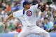 CHICAGO, IL - MAY 31: Matt Garza #22 of the Chicago Cubs pitches against the Arizona Diamondbacks during the first inning on May 31, 2013 at Wrigley Field in Chicago, Illinois. (Photo by David Banks/Getty Images)