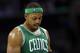 CHARLOTTE, NC - FEBRUARY 11: Paul Pierce #34 of the Boston Celtics looks down during their game against the Charlotte Bobcats at Time Warner Cable Arena on February 11, 2013 in Charlotte, North Carolina. NOTE TO USER: User expressly acknowledges and agrees that, by downloading and or using this photograph, User is consenting to the terms and conditions of the Getty Images License Agreement. (Photo by Streeter Lecka/Getty Images)