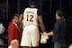 Apr 28, 2013; Los Angeles, CA, USA; Los Angeles Lakers center Dwight Howard (12) leaves the court after being ejected with two technical fouls against the San Antonio Spurs in game four of the first round of the 2013 NBA playoffs at the Staples Center. Mandatory Credit: Richard Mackson-USA TODAY Sports