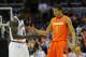 Mar 28, 2013; Washington, D.C., USA; Syracuse Orange guard Michael Carter-Williams (1) shakes hands with Indiana Hoosiers guard Victor Oladipo (4) at the end of the semifinals of the East regional of the 2013 NCAA Tournament at the Verizon Center. Syracuse Orange won 61-50. Mandatory Credit: Bob Donnan-USA TODAY Sports
