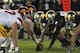SOUTH BEND, IN - OCTOBER 22: Members of the Notre Dame Fighting Irish defense line up against the offense of the University of Southern California Trojans at Notre Dame Stadium on October 22, 2011 in South Bend, Indiana. USC defeated Notre Dame 31-17. (Photo by Jonathan Daniel/Getty Images)