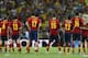 FORTALEZA, BRAZIL - JUNE 27: Jordi Alba of Spain (R) cannot bear to watch during a shootout during the FIFA Confederations Cup Brazil 2013 Semi Final match between Spain and Italy at Castelao on June 27, 2013 in Fortaleza, Brazil. (Photo by Jasper Juinen/Getty Images)