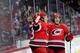 Two 2010 draft picks celebrate a Hurricanes goal on January 24th.