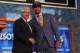 NEW YORK, NY - JUNE 27: Trey Burke (R) of Michigan poses for a photo with NBA Commissioner David Stern after Burke was drafted #9 overall in the first round by the Minnesota Timberwolves during the 2013 NBA Draft at Barclays Center on June 27, 2013 in in the Brooklyn Bourough of New York City. NOTE TO USER: User expressly acknowledges and agrees that, by downloading and/or using this Photograph, user is consenting to the terms and conditions of the Getty Images License Agreement. (Photo by Mike Stobe/Getty Images)