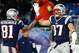 FOXBORO, MA - DECEMBER 30: Rob Gronkowski #87 of the New England Patriots celebrates his touchdown with Aaron Hernandez in the second half against the Miami Dolphins at Gillette Stadium on December 30, 2012 in Foxboro, Massachusetts. (Photo by Jim Rogash/Getty Images)