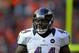 Jan 12, 2013; Denver, CO, USA; Baltimore Ravens fullback Vonta Leach (44) against the Denver Broncos during the AFC divisional round playoff game at Sports Authority Field. Mandatory Credit: Mark J. Rebilas-USA TODAY Sports