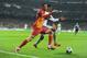 MADRID, SPAIN - APRIL 03: Burak Yilmaz of Galatasaray takes on Raphael Varane of Real Madrid during the UEFA Champions League Quarter Final first leg match between Real Madrid and Galatasaray at Estadio Santiago Bernabeu on April 3, 2013 in Madrid, Spain. (Photo by Gonzalo Arroyo Moreno/Getty Images)