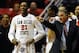 February 19, 2013; San Diego, CA, USA; San Diego State Aztecs guard Jamaal Franklin (21) celebrates after a basket during the first half against the Wyoming Cowboys at Viejas Arena. Mandatory Credit: Christopher Hanewinckel-USA TODAY Sports