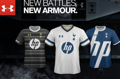 Tottenham Hotspur Home, Away and Third Shirts for 2013-14 Season