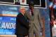 NEW YORK, NY - JUNE 27: Victor Oladipo (R) of Indiana poses for a photo with NBA Commissioner David Stern after Oladipo was drafted #2 overall in the first round by the Orlando Magic during the 2013 NBA Draft at Barclays Center on June 27, 2013 in in the Brooklyn Borough of New York City. NOTE TO USER: User expressly acknowledges and agrees that, by downloading and/or using this Photograph, user is consenting to the terms and conditions of the Getty Images License Agreement. (Photo by Mike Stobe/Getty Images)