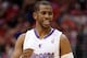 LOS ANGELES, CA - APRIL 20: Chris Paul #3 of the Los Angeles Clippers smiles during a 112-91 win over the Memphis Grizzlies during Game One of the Western Conference Quarterfinals of the 2013 NBA Playoffs at Staples Center on April 20, 2013 in Los Angeles, California. NOTE TO USER: User expressly acknowledges and agrees that, by downloading and or using this photograph, User is consenting to the terms and conditions of the Getty Images License Agreement. (Photo by Harry How/Getty Images)