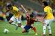RIO DE JANEIRO, BRAZIL - JUNE 30: Paulinho and Marcelo of Brazil compete with Pedro Rodríguez of Spain during the FIFA Confederations Cup Brazil 2013 Final match between Brazil and Spain at Maracana on June 30, 2013 in Rio de Janeiro, Brazil. (Photo by Michael Regan/Getty Images)