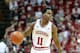 BLOOMINGTON, IN - FEBRUARY 13: Yogi Ferrell #11 of the Indiana Hoosiers dribbles the ball during the game against the Nebraska Cornhuskers at Assembly Hall on February 13, 2013 in Bloomington, Indiana. (Photo by Andy Lyons/Getty Images)