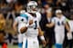 NEW ORLEANS, LA - DECEMBER 30: Cam Newton #1 of the Carolina Panthers reacts after throwing a touchdown pass against the New Orleans Saints at the Mercedes-Benz Superdome on December 30, 2012 in New Orleans, Louisiana. (Photo by Chris Graythen/Getty Images)