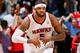 ATLANTA, GA - APRIL 29: Josh Smith #5 of the Atlanta Hawks reacts after a three-point basket against the Indiana Pacers during Game Four of the Eastern Conference Quarterfinals of the 2013 NBA Playoffs at Philips Arena on April 29, 2013 in Atlanta, Georgia. NOTE TO USER: User expressly acknowledges and agrees that, by downloading and or using this photograph, User is consenting to the terms and conditions of the Getty Images License Agreement. (Photo by Kevin C. Cox/Getty Images)