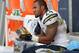 November 11, 2012; Tampa, FL, USA; San Diego Chargers running back Ryan Mathews (24) reacts on the sideline against the Tampa Bay Buccaneers during the second half at Raymond James Stadium. Tampa Bay Buccaneers defeated the San Diego Chargers 34-24. Mandatory Credit: Kim Klement-USA TODAY Sports