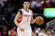 Apr 27, 2013; Houston, TX, USA; Houston Rockets point guard Jeremy Lin (7) brings the ball up the court during the first quarter against the Oklahoma City Thunder in game three of the first round of the 2013 NBA playoffs at the Toyota Center. Mandatory Credit: Troy Taormina-USA TODAY Sports