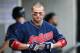 DETROIT, MI - JUNE 08: Nick Swisher #33 of the Cleveland Indians walks in the dugout after striking out in the sixth inning of the game against the Detroit Tigers at Comerica Park on June 8, 2013 in Detroit, Michigan. The Tigers defeated the Indians 6-4. (Photo by Leon Halip/Getty Images)