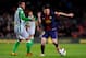BARCELONA, SPAIN - MAY 05: Lionel Messi of Barcelona goes past Javier Chica of Real Betis during the La Liga match between FC Barcelona and Real Betis Balompie at Camp Nou on May 5, 2013 in Barcelona, Spain. (Photo by David Ramos/Getty Images)