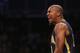 NEW YORK, NY - JANUARY 13: David West #21 of the Indiana Pacers argues a foul call in the game against the Brooklyn Nets at the Barclays Center on January 13, 2013 in New York City. NOTE TO USER: User expressly acknowledges and agrees that, by downloading and/or using this photograph, user is consenting to the terms and conditions of the Getty Images License Agreement. (Photo by Bruce Bennett/Getty Images)