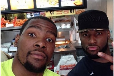 Kevin Durant Eats at Popeyes in an Effort to 'Keep It Trill'