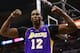 SAN ANTONIO, TX - APRIL 24: Dwight Howard #12 of the Los Angeles Lakers reacts after being fouled against the San Antonio Spurs during Game Two of the Western Conference Quarterfinals of the 2013 NBA Playoffs at AT&T Center on April 24, 2013 in San Antonio, Texas. NOTE TO USER: User expressly acknowledges and agrees that, by downloading and or using this photograph, User is consenting to the terms and conditions of the Getty Images License Agreement. (Photo by Ronald Martinez/Getty Images)