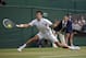 Jul 1, 2013; London, United Kingdom; Novak Djokovic (SRB) during his match against Tommy Haas (GER) (not pictured) on day seven of the 2013 Wimbledon Championships at the All England Lawn Tennis Club. Mandatory Credit: Susan Mullane-USA TODAY Sports