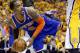 INDIANAPOLIS, IN - MAY 18: J.R. Smith #8 of the New York Knicks looks to pass the ball during the game against the Indiana Pacers during Game Six of the Eastern Conference Semifinals of the 2013 NBA Playoffs at Bankers Life Fieldhouse on May 18, 2013 in Indianapolis, Indiana. NOTE TO USER: User expressly acknowledges and agrees that, by downloading and or using this photograph, User is consenting to the terms and conditions of the Getty Images License Agreement. (Photo by Andy Lyons/Getty Images)