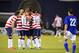 Jul 5, 2013; San Diego, CA, USA; USA forward Landon Donovan (10) celebrates with teammates after a goal during the second half against Guatemala at Qualcomm Stadium. Mandatory Credit: Christopher Hanewinckel-USA TODAY Sports