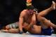 July 11, 2012; San Jose, CA, USA; Mark Munoz (bottom) fights Chris Weidman (top) during the middleweight bout of the UFC on Fuel TV at HP Pavilion. Mandatory Credit: Kyle Terada-USA TODAY Sports