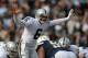 Dec 30, 2012; San Diego, CA, USA; Oakland Raiders quarterback Terrelle Pryor (6) gestures against the San Diego Chargers at Qualcomm Stadium. Mandatory Credit: Kirby Lee/Image of Sport-USA TODAY Sports